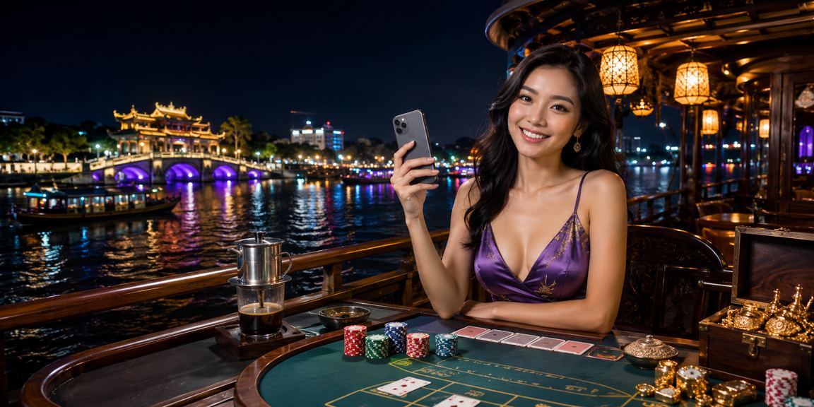 Người chơi Huế theo dõi Baccarat và kèo thể thao bên ly cà phê buổi tối